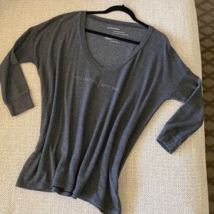 good hYOUman Oversized Off The Shoulder Shirt. OS. Gray
